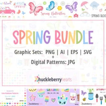 Assorted Spring Themed Clipart and Vector Bundle