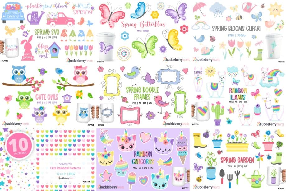 Spring Themed Clipart Set