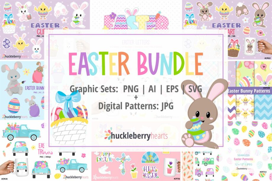 Assorted Easter Themed Clipart, Vectors, and Seamless Patterns