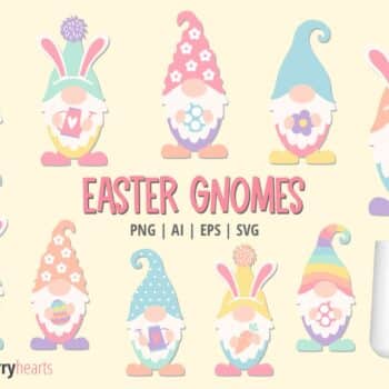 Assorted Easter Gnome Clipart and SVG Set