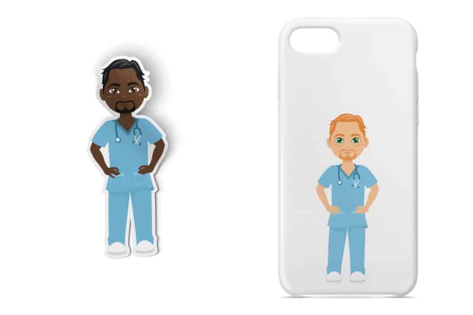 Male Nurse Clipart Set