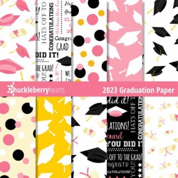 Pink Graduation Seamless Digital Pattern Set