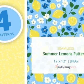 Summer Lemon Seamless Patterns | Floral Digital Paper Set