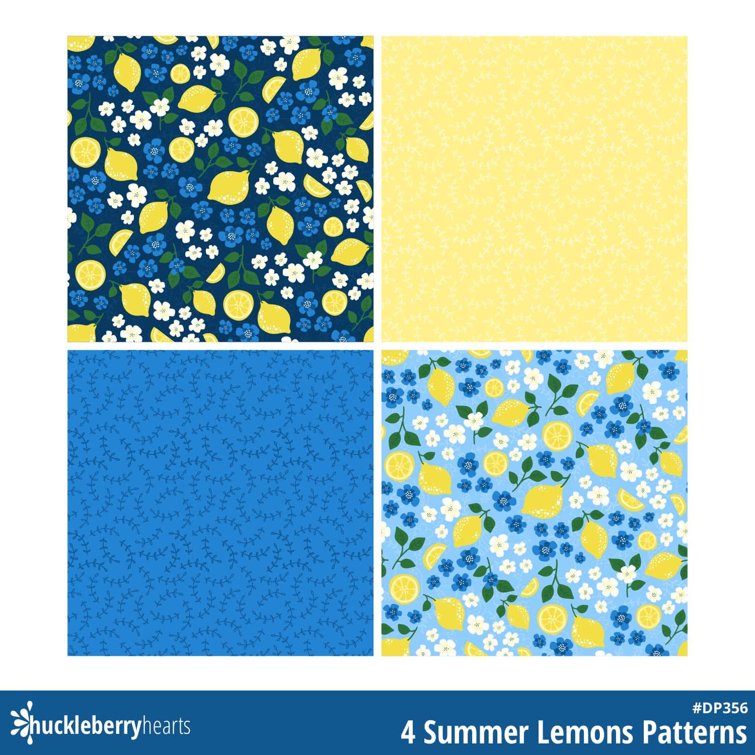 Assorted Lemon Digital Paper Set