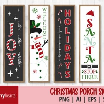 Assorted Vertical Christmas Porch Signs SVG Bundle