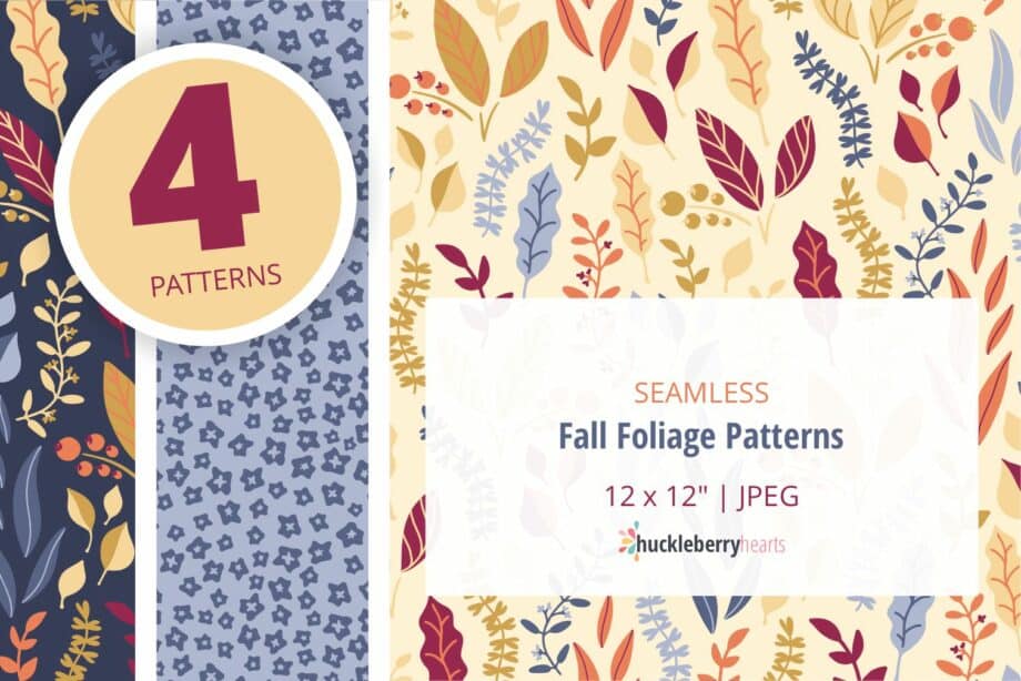 Fall Leaves Seamless Pattern Digital Images