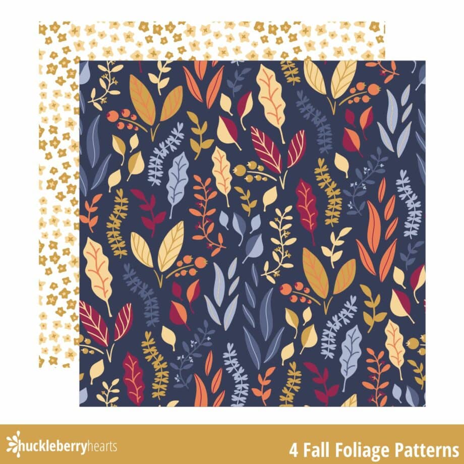 Autumn Leaves Patterns Set JPEG