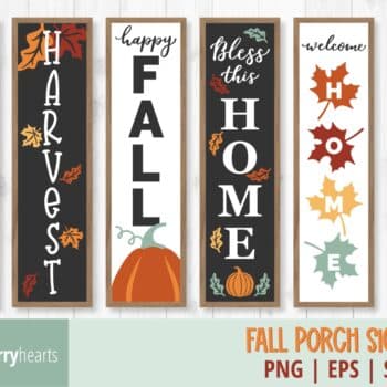 Assorted Fall Themed Porch Signs SVG and Cut Files Set