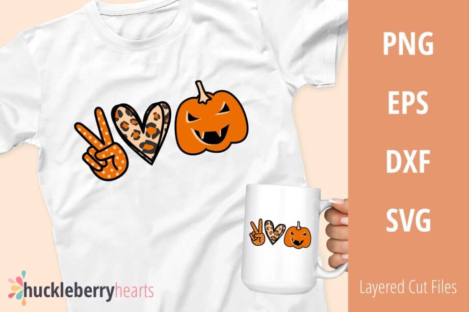 Peace Love and Jack O Lantersn SVG | Halloween Tshirt Design