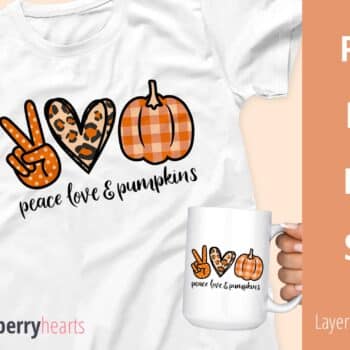 Peace Love and Pumpkins Fall SVG Tshirt Design and Clipart