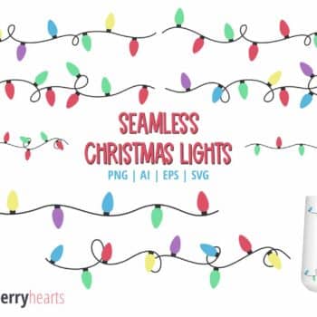 Assorted Seamless Christmas String Lights SVG and Clipart Set