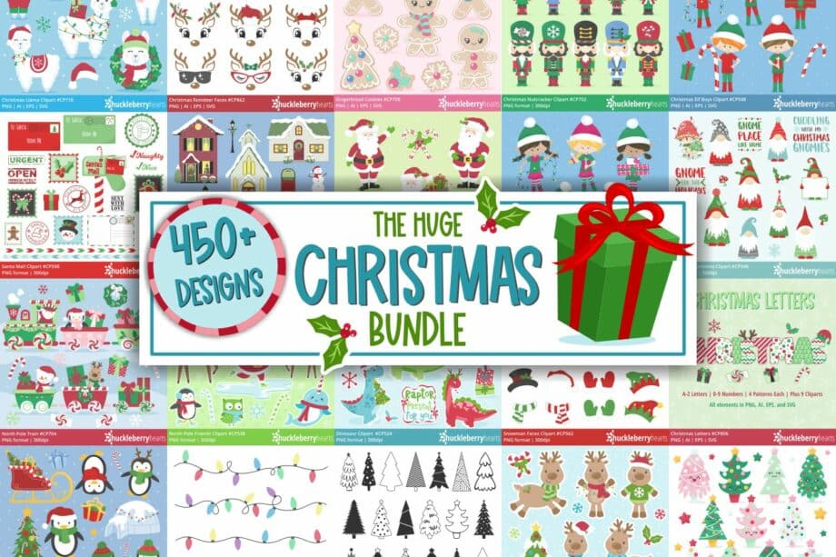 Assorted Christmas themed SVG and Clipart Bundle