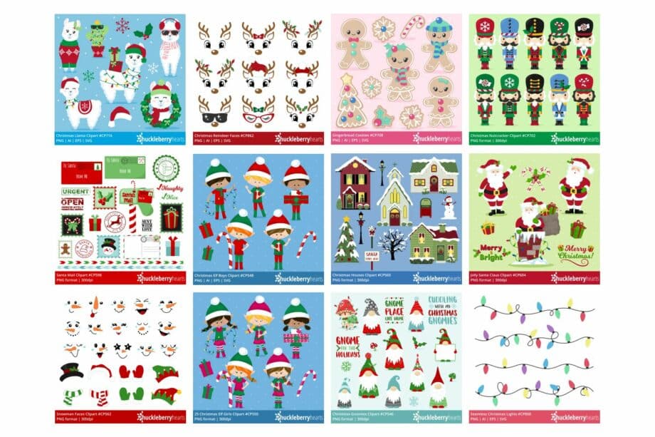 Huge Christmas clipart set