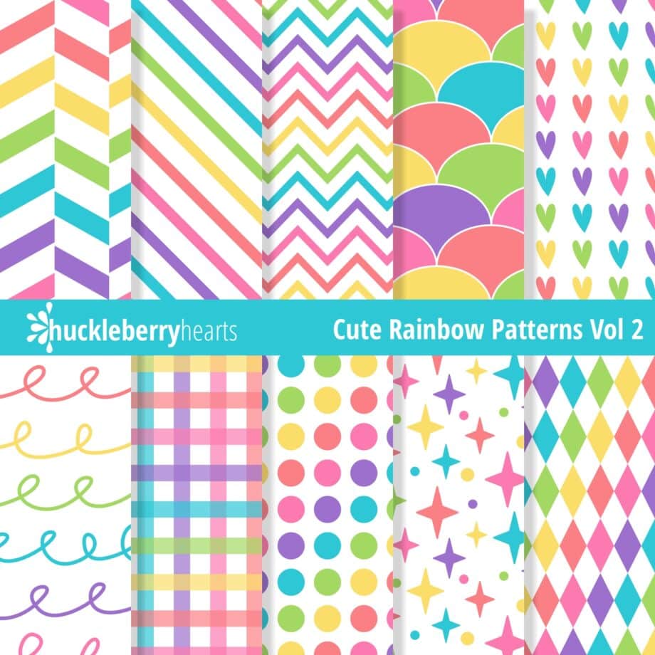 Rainbow Colored Seamless Patterns