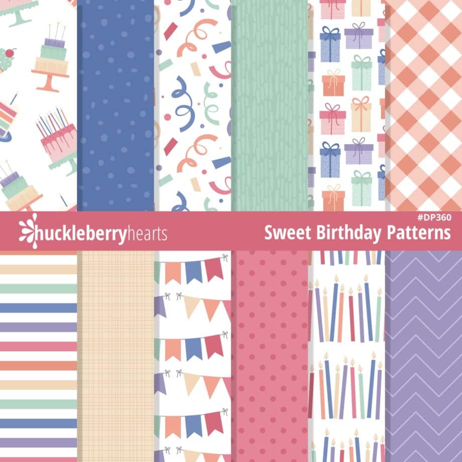 birthday party seamless patterns set