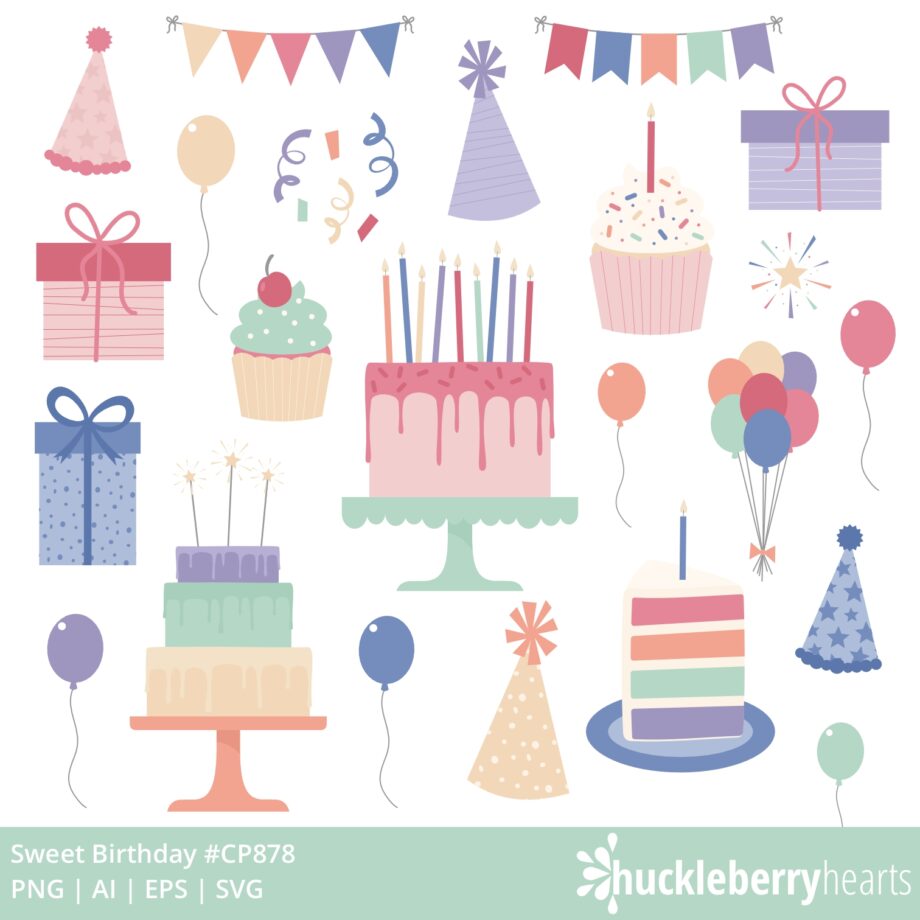 assorted birthday themed svg bundle