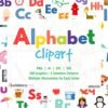 Alphabet Letters PNG and matching clipart set