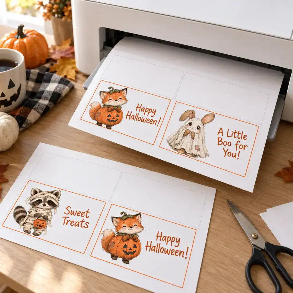 Printing out halloween treat bag toppers