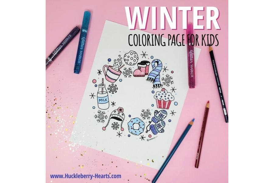Winter Coloring Page for Kids