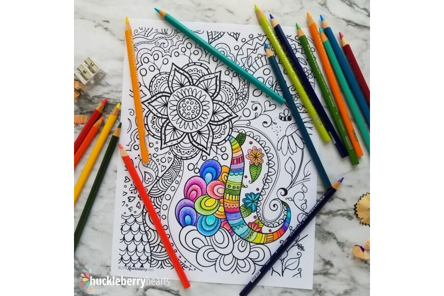 Flower Doodle Free Coloring Page