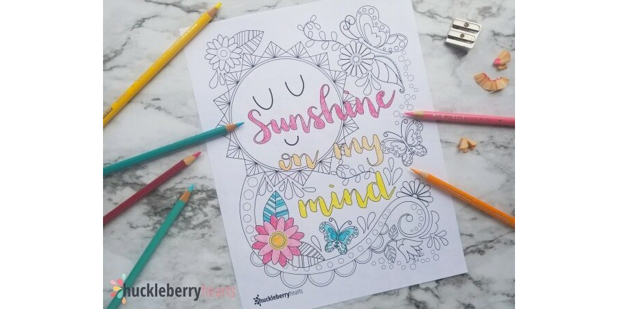 Sunshine on My Mind Free Printable Coloring Page